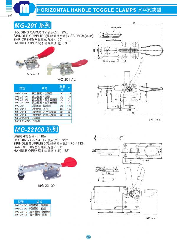 水平式夾鉗2-(1~7)